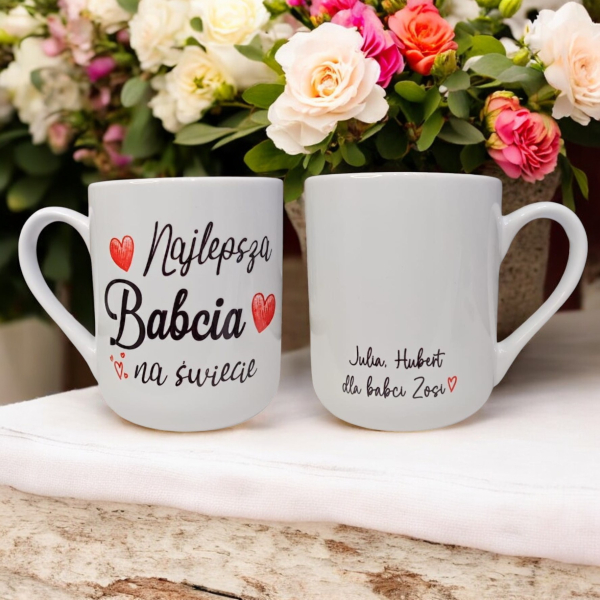kubek, dla babci, dzień babci, najlepsza babcia, upominek prezent, personalizowane